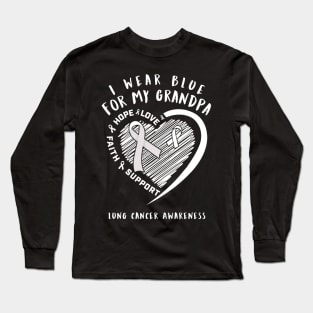 I Wear White For My Grandpa Lung Cancer Long Sleeve T-Shirt